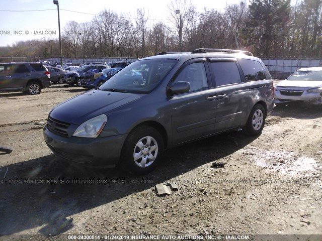 KNDMB233X66067577 - 2006 KIA SEDONA EX/LX BLUE photo 2