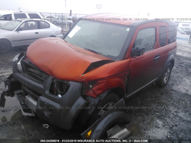 5J6YH18503L016715 - 2003 HONDA ELEMENT EX ORANGE photo 2