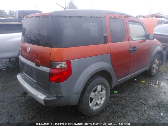 5J6YH18503L016715 - 2003 HONDA ELEMENT EX ORANGE photo 4