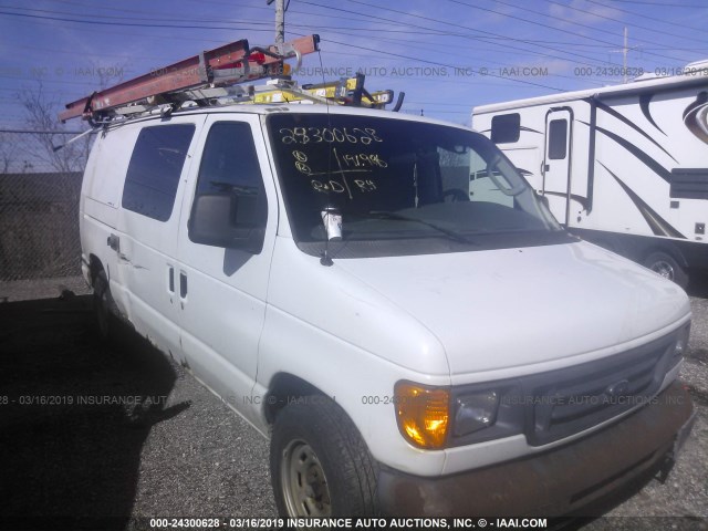 1FTRE14W86DA66357 - 2006 FORD ECONOLINE E150 VAN WHITE photo 1