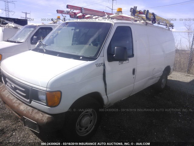 1FTRE14W86DA66357 - 2006 FORD ECONOLINE E150 VAN WHITE photo 2