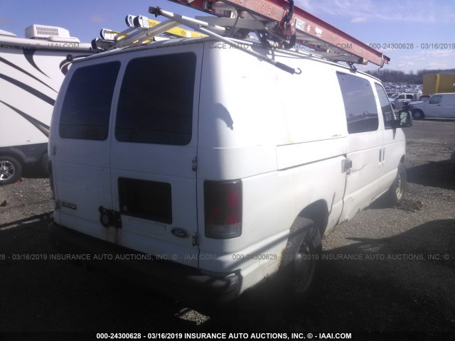 1FTRE14W86DA66357 - 2006 FORD ECONOLINE E150 VAN WHITE photo 4