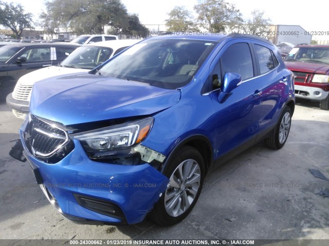 KL4CJASB2HB174905 - 2017 BUICK ENCORE PREFERRED BLUE photo 2