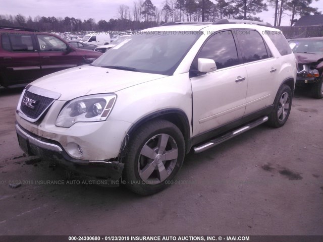 1GKKVRED6BJ165028 - 2011 GMC ACADIA SLT-1 WHITE photo 2