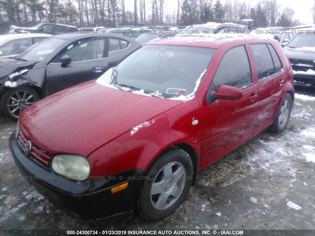 9BWGP61J324004680 - 2002 VOLKSWAGEN GOLF GLS TDI RED photo 2