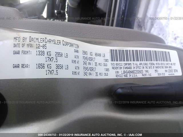 1J8HG48N06C232023 - 2006 JEEP COMMANDER BEIGE photo 9