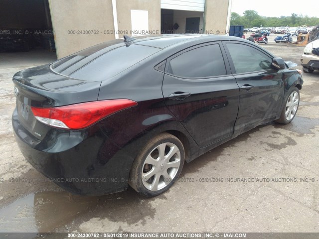 KMHDH4AE8BU101032 - 2011 HYUNDAI ELANTRA GLS/LIMITED BLACK photo 4