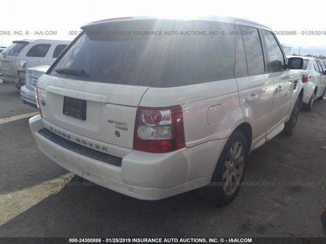 SALSK25409A209653 - 2009 LAND ROVER RANGE ROVER SPORT HSE WHITE photo 4