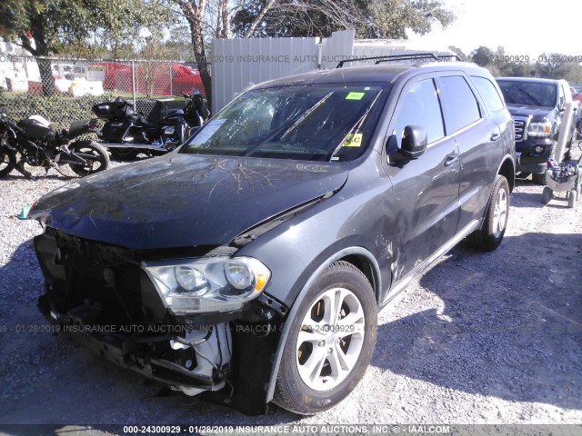 1D4RD4GG1BC729845 - 2011 DODGE DURANGO CREW GRAY photo 2