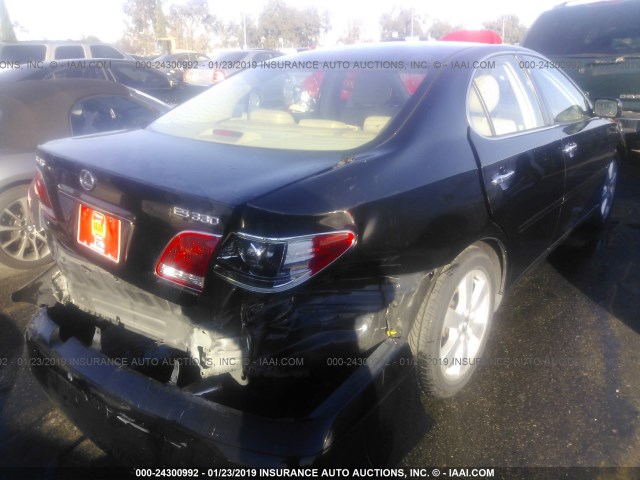 JTHBA30G255090345 - 2005 LEXUS ES 330 BLACK photo 4