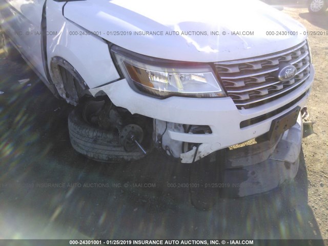 1FM5K8D82GGA47851 - 2016 FORD EXPLORER XLT WHITE photo 6