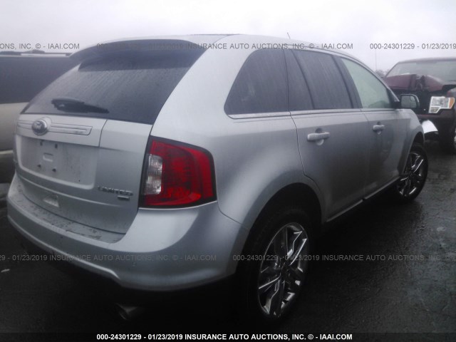 2FMDK4KC1BBB43837 - 2011 FORD EDGE LIMITED SILVER photo 4