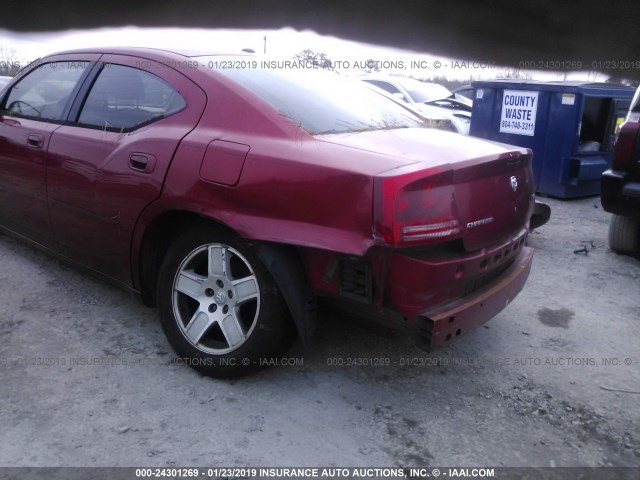 2B3KA43G36H323213 - 2006 DODGE CHARGER SE/SXT RED photo 6