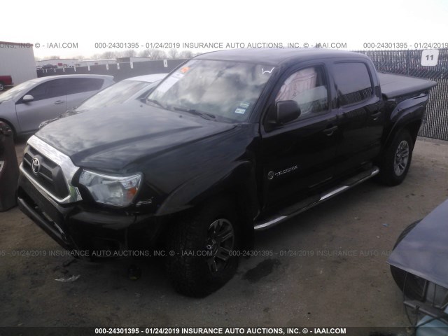 5TFJU4GN3FX085093 - 2015 TOYOTA TACOMA DOUBLE CAB PRERUNNER BLACK photo 2