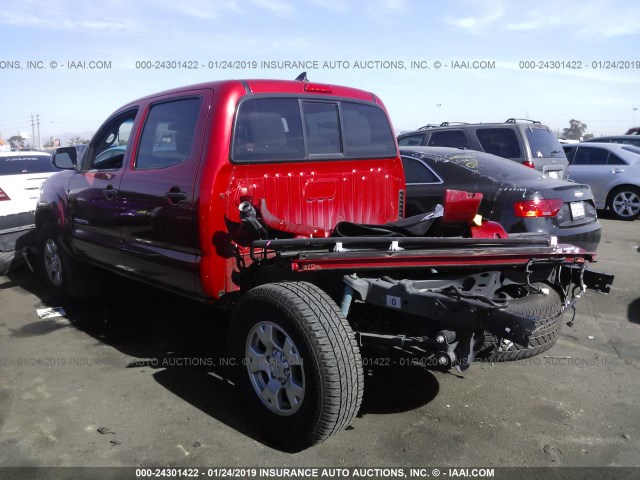 3TMJU4GN1FM176756 - 2015 TOYOTA TACOMA DOUBLE CAB PRERUNNER RED photo 3