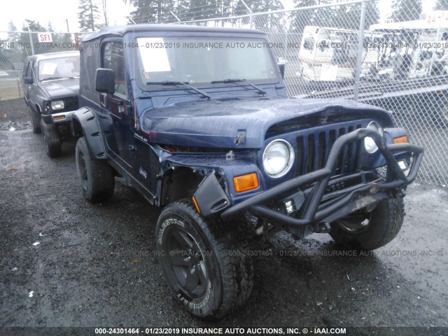 1J4FA29P6YP710620 - 2000 JEEP WRANGLER / TJ SE Dark Blue photo 1