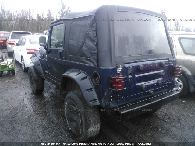 1J4FA29P6YP710620 - 2000 JEEP WRANGLER / TJ SE Dark Blue photo 3