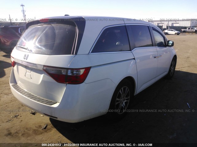 5FNRL5H66BB025199 - 2011 HONDA ODYSSEY EXL WHITE photo 4