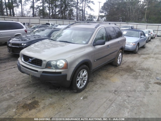 YV1CZ91HX41072023 - 2004 VOLVO XC90 T6 BEIGE photo 2