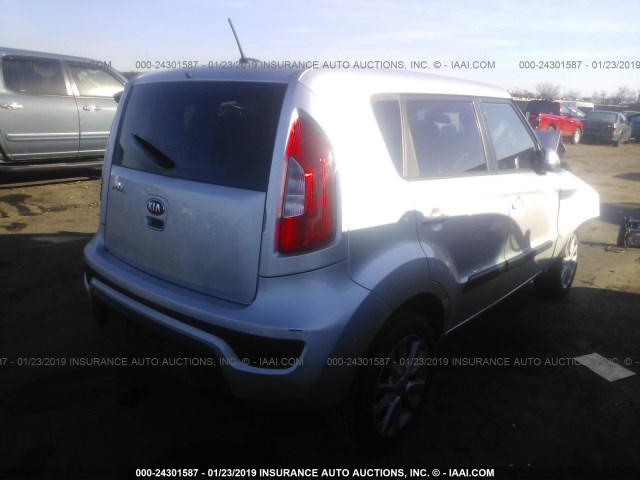 KNDJT2A60D7484307 - 2013 KIA SOUL +/!/SPORT SILVER photo 4