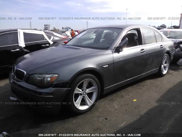 WBAHL83547DT08157 - 2007 BMW 750 I GRAY photo 2