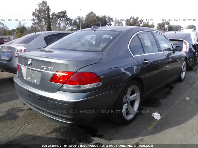 WBAHL83547DT08157 - 2007 BMW 750 I GRAY photo 4