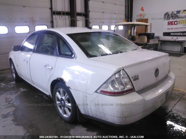 1MEHM42W98G601604 - 2008 MERCURY SABLE PREMIER WHITE photo 3