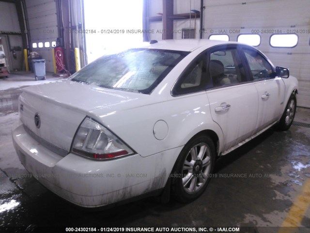 1MEHM42W98G601604 - 2008 MERCURY SABLE PREMIER WHITE photo 4