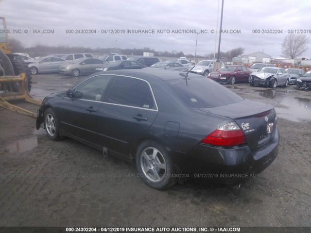 JHMCN36467C002594 - 2007 HONDA ACCORD HYBRID BLUE photo 3