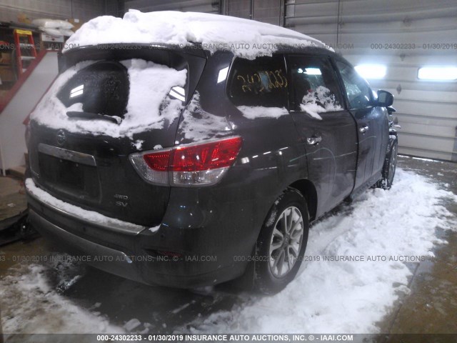 5N1AR2MM5EC719443 - 2014 NISSAN PATHFINDER S/SV/SL/PLATINUM BLACK photo 4