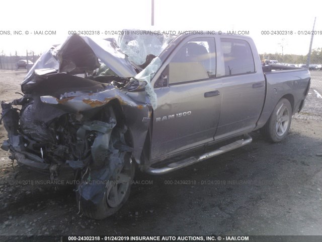 1C6RD6KTXCS268835 - 2012 DODGE RAM 1500 ST GRAY photo 2