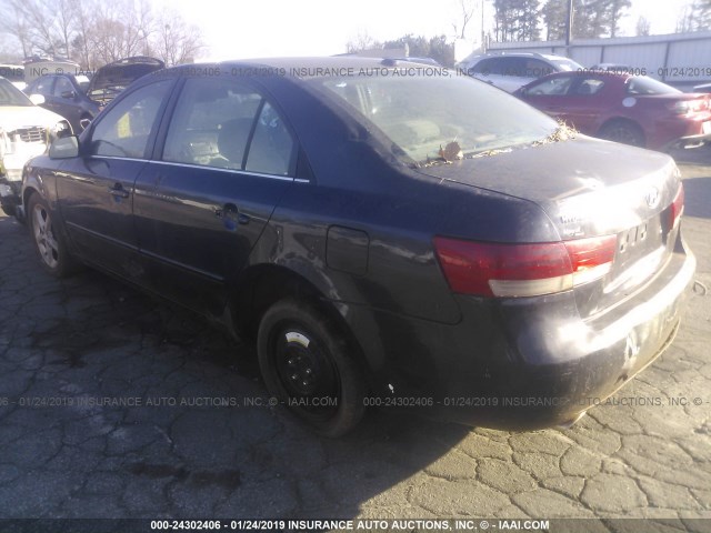 5NPEU46F38H347219 - 2008 HYUNDAI SONATA SE/LIMITED BLACK photo 3