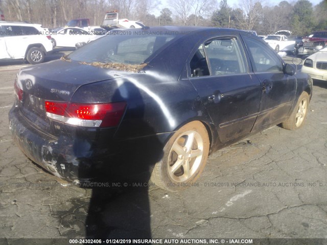 5NPEU46F38H347219 - 2008 HYUNDAI SONATA SE/LIMITED BLACK photo 4