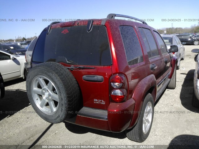 1J4GL58KX7W668110 - 2007 JEEP LIBERTY LIMITED RED photo 4