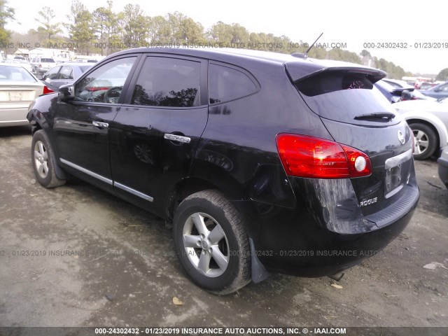 JN8AS5MV9DW148463 - 2013 NISSAN ROGUE S/SV BLACK photo 3