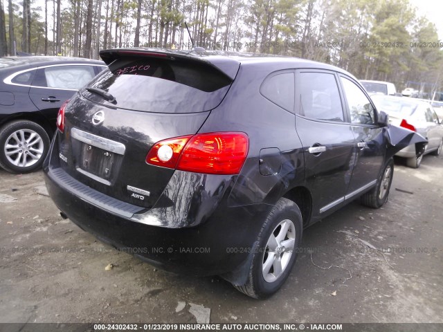 JN8AS5MV9DW148463 - 2013 NISSAN ROGUE S/SV BLACK photo 4