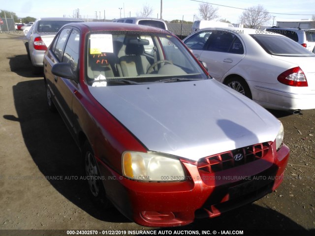 KMHCG45G8YU032202 - 2000 HYUNDAI ACCENT GL RED photo 1