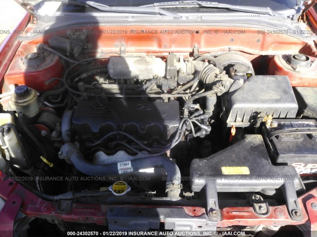 KMHCG45G8YU032202 - 2000 HYUNDAI ACCENT GL RED photo 10