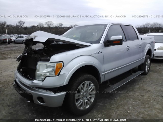 1FTFW1EV6AFD53666 - 2010 FORD F150 SUPERCREW SILVER photo 2