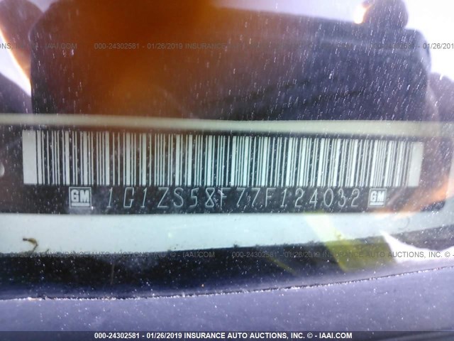 1G1ZS58F77F124032 - 2007 CHEVROLET MALIBU LS WHITE photo 9