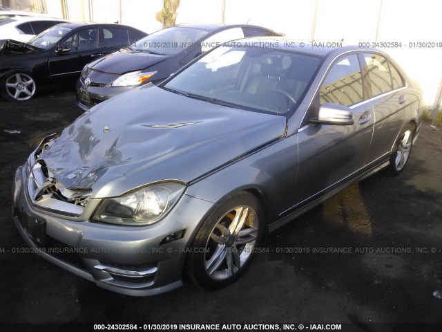 WDDGF4HB7DR242267 - 2013 MERCEDES-BENZ C 250 GRAY photo 2