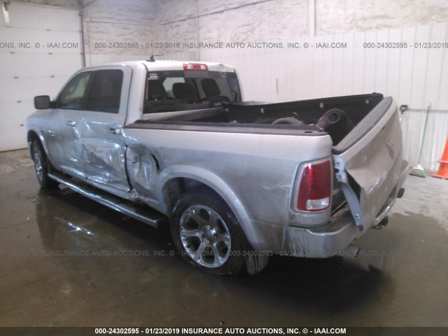 1C6RR7VT1FS711249 - 2015 RAM 1500 LARAMIE SILVER photo 3