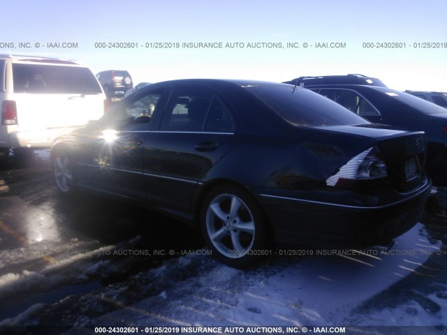 WDBRF52H06F731229 - 2006 MERCEDES-BENZ C GENERATION 2006 230 BLACK photo 3