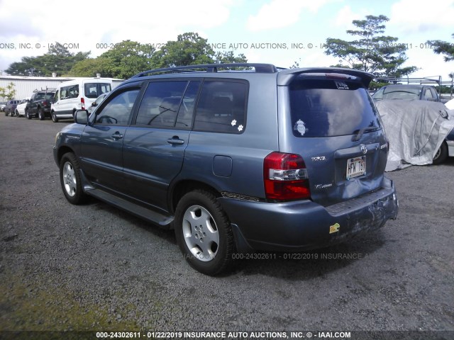 JTEEP21A550080449 - 2005 TOYOTA HIGHLANDER LIMITED BLUE photo 3