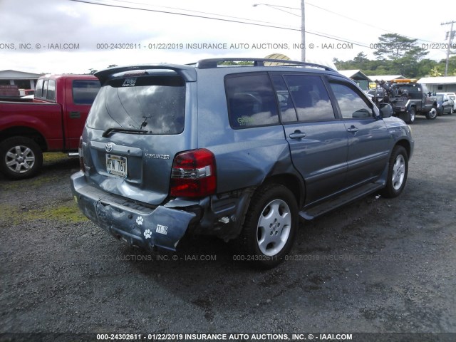 JTEEP21A550080449 - 2005 TOYOTA HIGHLANDER LIMITED BLUE photo 4