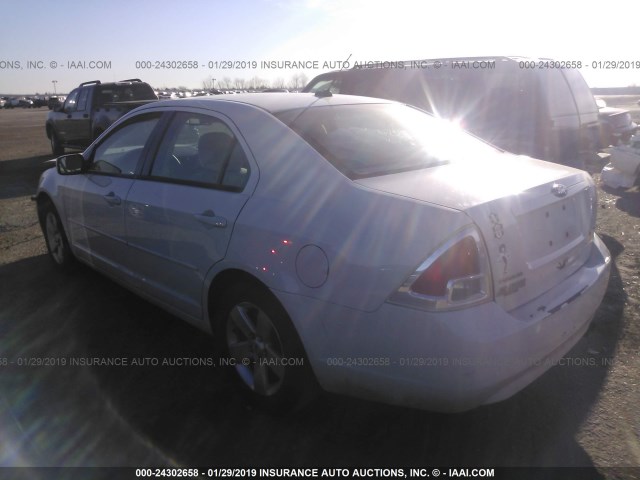 3FAHP07Z19R104714 - 2009 FORD FUSION SE WHITE photo 3