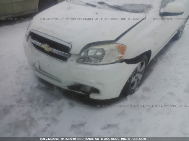 KL1TD56687B051293 - 2007 CHEVROLET AVEO LS WHITE photo 6