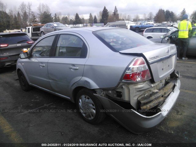 KL1TD56638B100157 - 2008 CHEVROLET AVEO LS GRAY photo 3