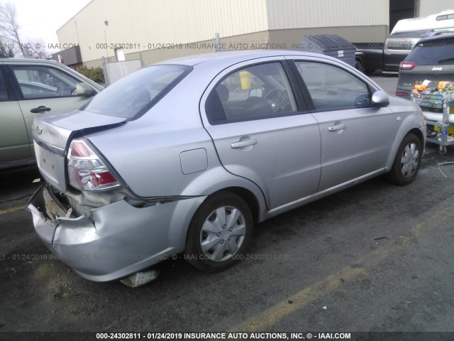 KL1TD56638B100157 - 2008 CHEVROLET AVEO LS GRAY photo 4