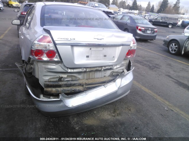 KL1TD56638B100157 - 2008 CHEVROLET AVEO LS GRAY photo 6